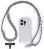 project-cb Cell Phone Lanyard 1,Phone Tether Tab 2,Crossbody Strap,Lanyards for Around the Neck,Adjustable Strap 80-160cm (White-Black-S)