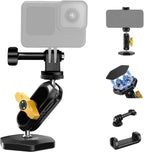 Neewer Magnetic Action Camera Car Mount Kit with Magic Arm Stand & Phone Holder Attachment Compatible with GoPro Hero 13 12 11 10 Go Pro Max DJI Action Insta360 iPhone 16 Pro Max S24 Ultra, GP-40