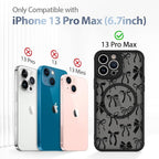 AIGOMARA Case for iPhone 13 Pro Max [Compatible with MagSafe] Black Ribbon Bow Pattern Design Soft TPU Bumper Hard PC Back Anti-Fall Shockproof Protective Slim Magnetic Cover for Women Girls