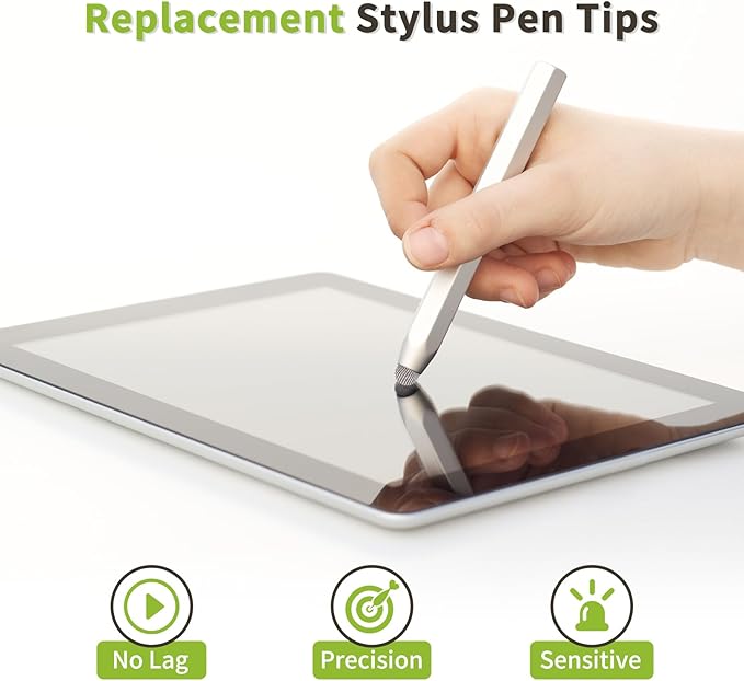 MECCANIXITY 10Pcs Replacement Fiber Mesh Tips for Stylus Pens 8.5mm Suitable for Capacitive Touch Screen,High Sensitivity,Soft,No Scratch Screen Pen Tip