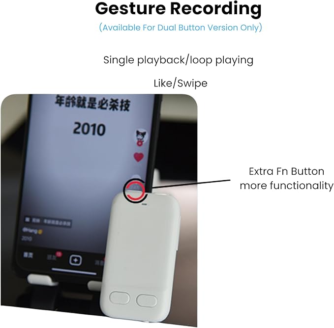 CheerTok Air - TikTok Scrolling Remote Control, Page Turner for Ebook Kindle, Bluetooth Wireless Camera Video Recording Remote for iPhone, iPad, Android, Cell Phones, Smartphones and Tablets