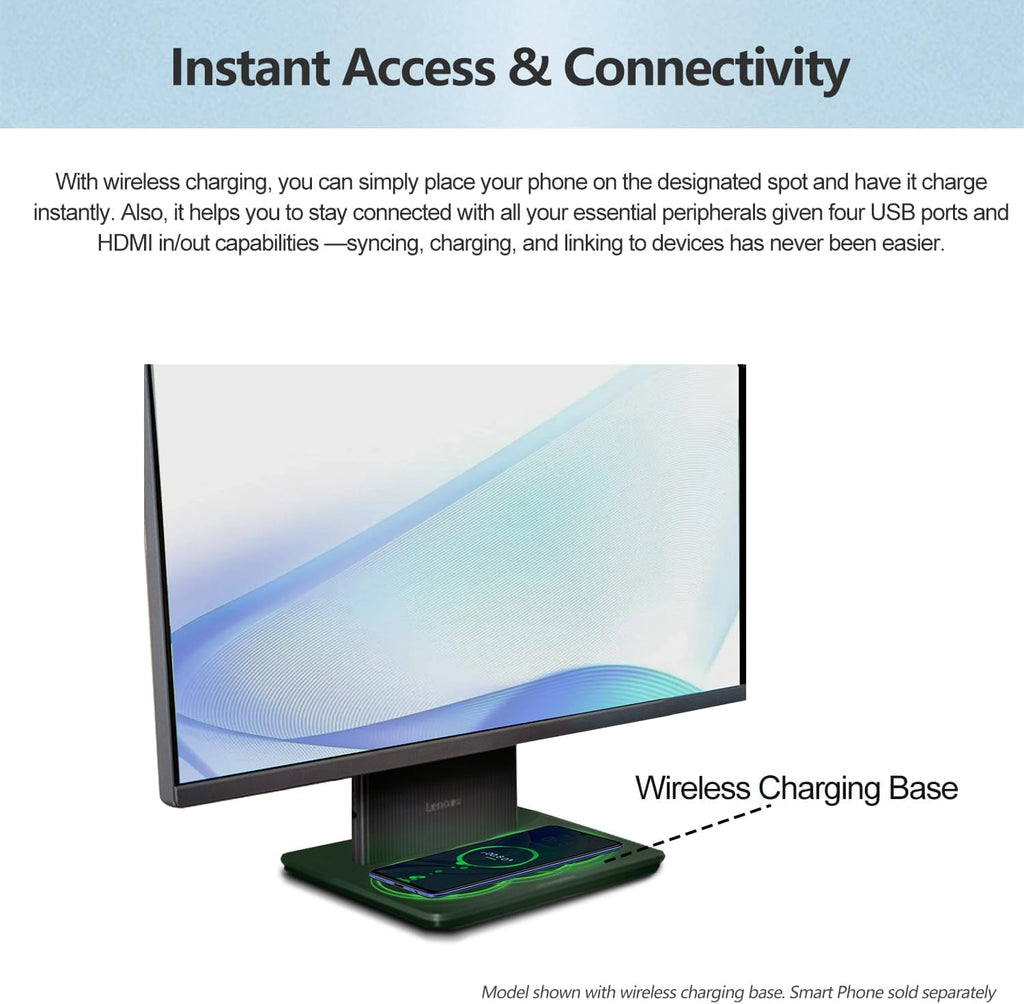 Lenovo 2024 IdeaCentre I Business All-in-One, 27" FHD Touchscreen 100Hz, i5-13420H, 16GB DDR5 RAM, 1TB SSD, Wireless Charging Base, Wireless KB & Mouse, Wi-Fi 6, Windows 11 Pro, Grey