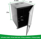 12U Server Cabinet Wall Mount Rack Enclosure with Caster Wheels 2 Server Fans Locking Glass Door Removable Side Panels 19" Network Cabinet 15-18.5" Installation Depth Heavy-Duty Frame (27INCH, 12U)