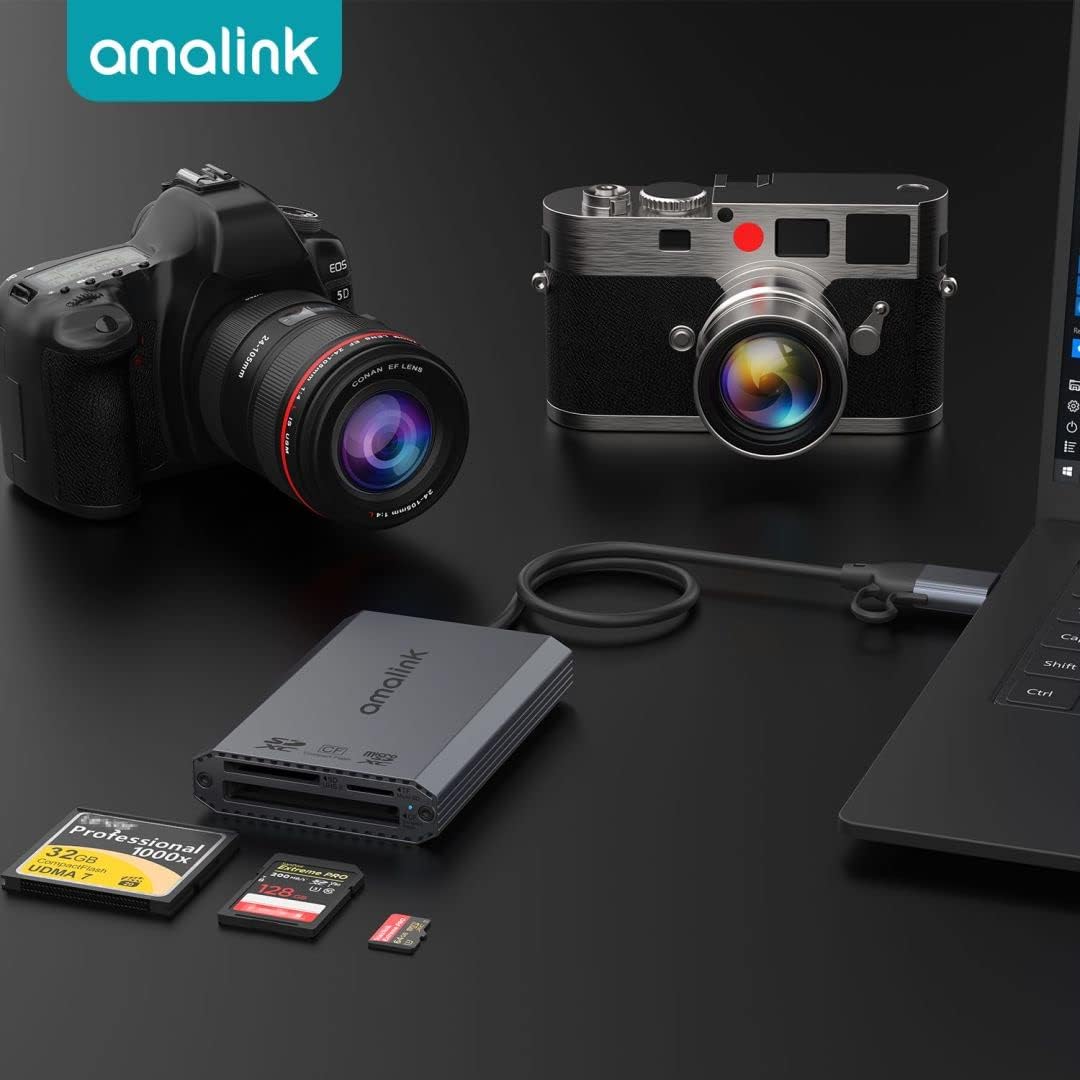 UHS-II SD Card Reader. Triple-Slot USB-A/USB-C CF Compact Flash Card Reader Adapter,.Support CF/UHS-II/UHS-I SD/SDHC/SDXC, Compatible with Windows,Mac OS