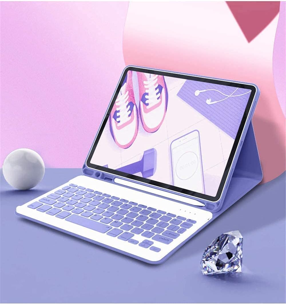 AnMengXinLing Keyboard Case with Mouse for iPad Pro11 2022/2021, Detachable Wireless Keyboard Pencil Holder Slim Smart Cover for iPad Pro 11 inch 4rd Gen/3rd Gen (New Pink)