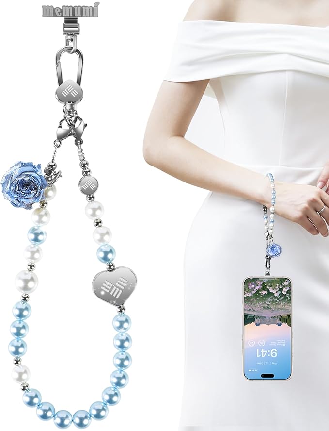 memumi Universal Phone Wrist Strap, Hand wristlet Strap for Women Anti-Theft Secure Lanyard for Smartphones Dried Flowers
