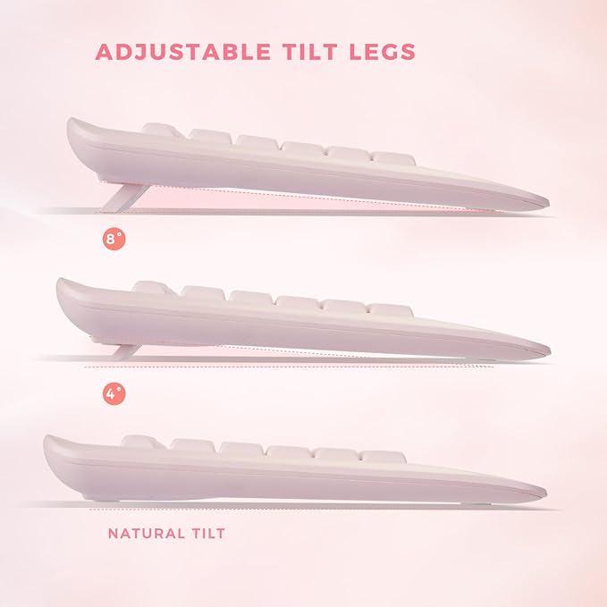 Silent Wireless Keyboard and Mouse Combo - Keyboard with Large Print Cover, 2.4GHz Full-Sized Ergonomic Keyboard with Wrist Rest and Mouse for Laptop, PC, Notebook, Desktop