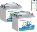 Redodo Smart Bluetooth 12V 50Ah LiFePO4 Lithium Battery for Trolling Motor, Low-Temp Protection, 10 Years Lifetime, Lightweight & Portable Perfect for RV, Solar, Boat Marine and Camping 2 Pack