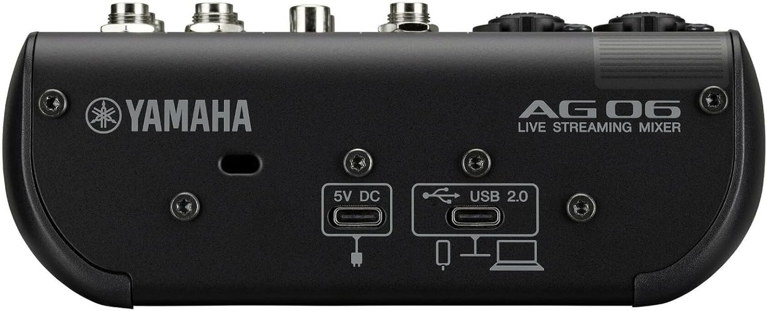 Yamaha AG06MK2 Black 6-Channel Live Streaming Loopback Mixer/USB Interface with Steinberg Software Suite