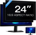 [2 Pack] 24 Inch Computer Privacy Screen Filter for 16:9 Aspect Ratio, Eye Protection, Anti-Glare, Anti-Blue Light Computer Monitor Privacy Filter, Removable Anti-Scratch 24in Protector Film