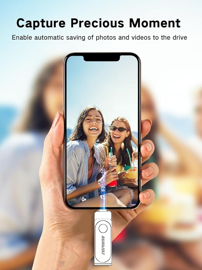 512GB Flash Drive Intended for iPhone, Memory Stick Storage Files Photos Videos Backup, Compatible with iPhone iPad Android PC, Plug and Play, No Application Required (Metal Silver)