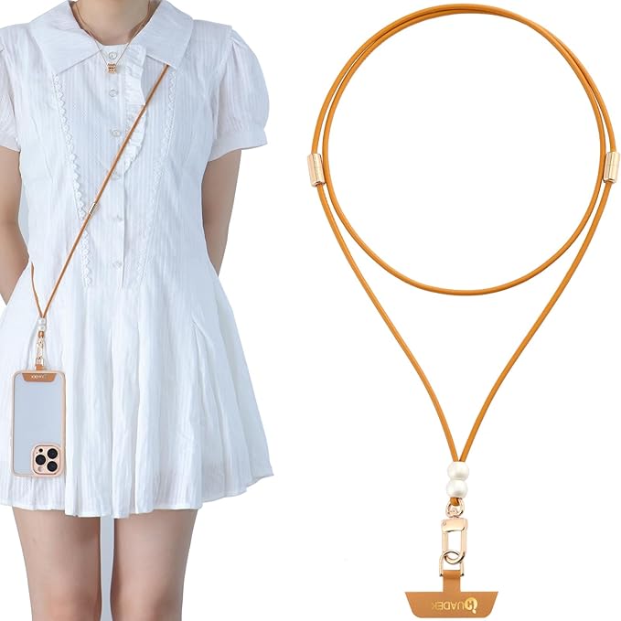 Cell Phone Lanyard Detachable Phone Chain Strap Leather 2-in-1 anti theft phone strap Multifuctional Compatible with Most Smartphones