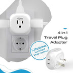 Ceptics Australia, New Zealand, China Travel Plug Adapter - 4 Input - Ultra Compact - Light Weight - USA to Any Type I Countries Such as New Zealand and More - 2 Pack (PT-16), White