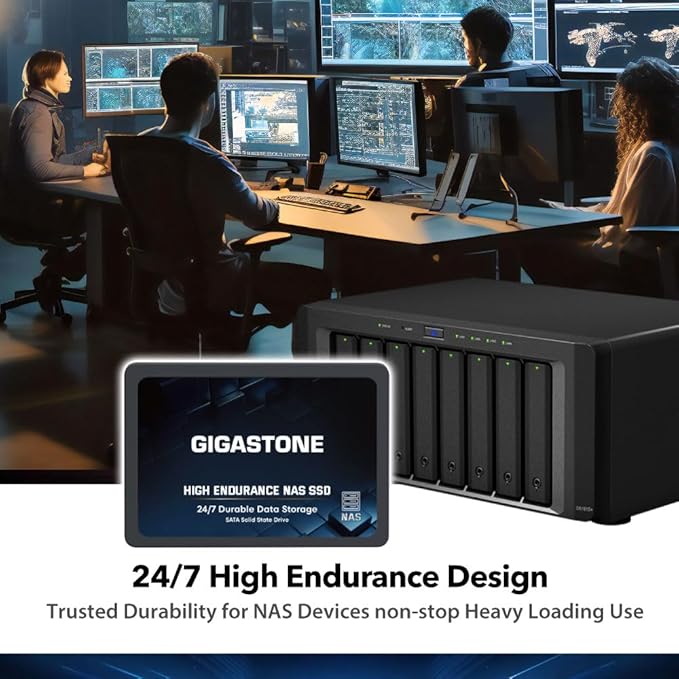 Gigastone 1TB NAS SSD Drive (8-Pack) 24/7 Durable TLC High Endurance RAID Data Storage Network Attached Storage 2.5" SATA Internal Solid State Hard Drives