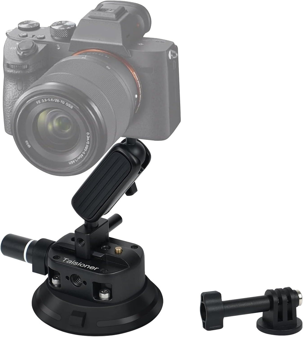 4.5"/14cm Camera Suction Cup Mount with Ball Head Quick Release Magic Arm Metal on Car Boat Windshield Window for Camera/DSLR Action Video Shooting