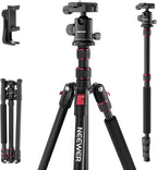 NEEWER Basics Camera Tripod Monopod, 71" Aluminum Heavy Duty Portable Travel DSLR Cell Phone Stand with 360° Ball Head Cellphone Holder Mount Compatible with iPhone for Filming Video Recording, TP15