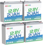 Redodo 12V 20Ah LiFePO4 Battery with 20A BMS, 4000+ Deep Cycles Lithium Battery, 256Wh Energy Storage, Ideal for Fish Finder,Outdoor Camping,Ice Fishing,4 Pack