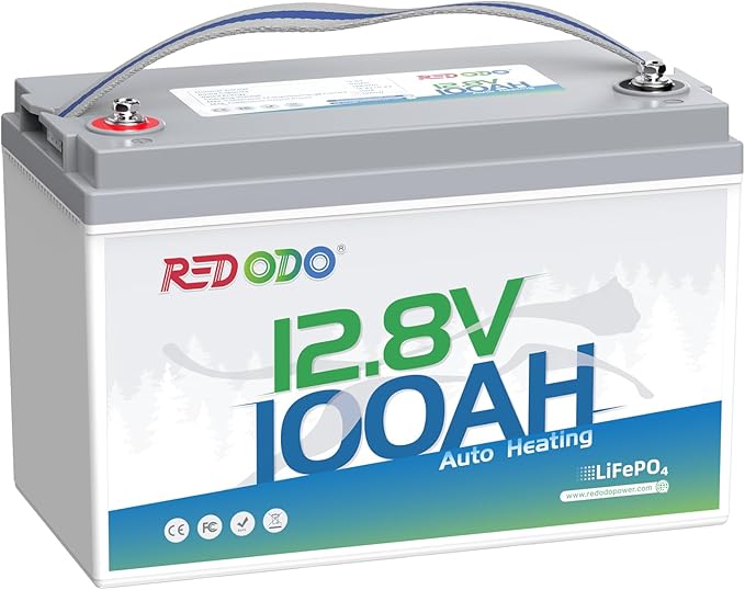 Redodo 12V 100Ah LiFePO4 Battery with Self-Heating, Built-in 100A BMS, Supports Low Temperature Charging(-4℉) Group 31 Lithium Battery, 4000+ Deep Cycles, Perfect for RV, Solar, Off-Grid in Cold Areas