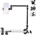 FIFIELD 22" Magic Arm with Super Clamp Overhead Camera Mount for Camera, 1/4” Threads Adjustable Desktop Stand Holder Compatible with Phone Microphone Webcam Action Camera Video Light