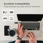 GIGASTONE V30 64GB USB 2.0 Flash Drive 5-Pack, Capless Retractable Design Pen Drive, Carbon Fiber Style, Reliable Performance & Durable