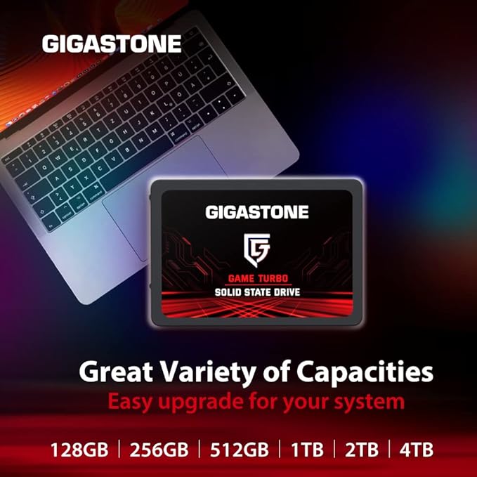 GIGASTONE SATA SSD 128GB (10-Pack) 2.5 inch SSD 520MB/s Upgrade Laptop PC Memory and Storage PS4 HDD Replacement 2.5" Internal Solid State Hard Drives SATA III SLC Cache 3D NAND Game Turbo Performance