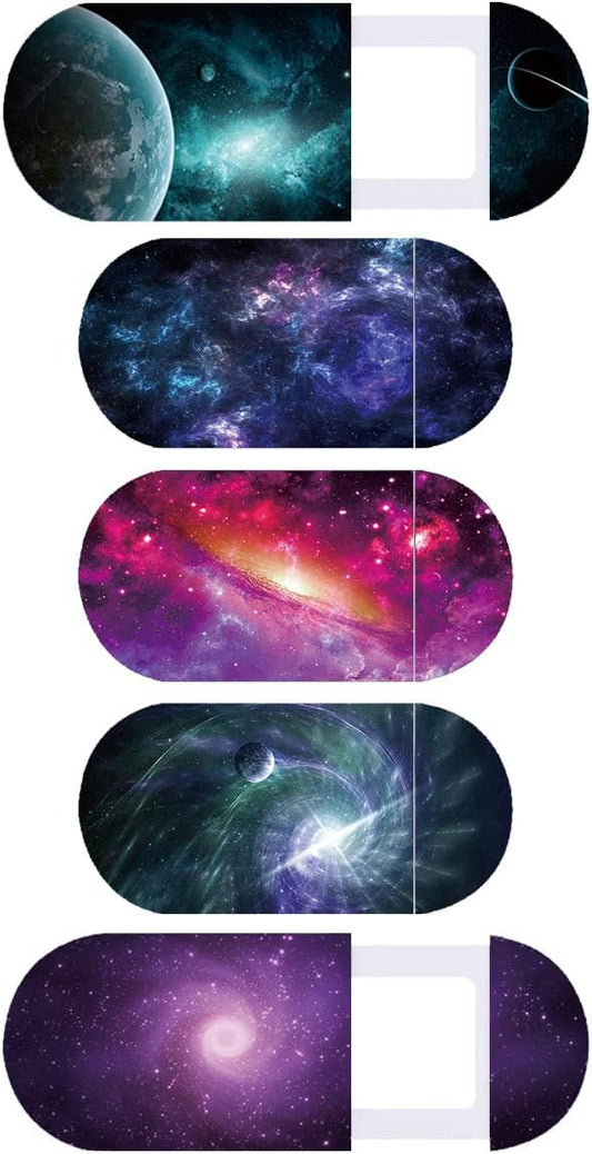 Laptop Camera Cover Slide (5 Pack),Thin Web Camera Cover for Laptop, Desktop, PC, iPad, iMac, Tablet,Protecting Your Privacy Security (Universe)