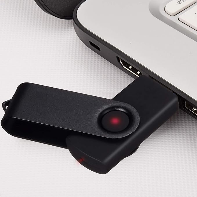 2 Pack 64GB USB 2.0 Flash Drive Memory Stick Thumb Drives Swivel Design(2 X 64GB: Black Silver)