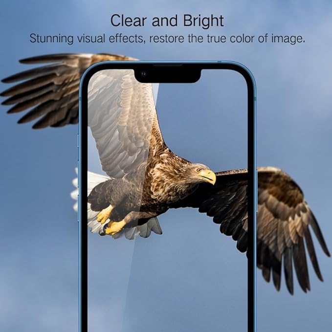 PERFECTSIGHT 2 Pack Anti Blue Light Screen Protector Compatible with iPhone 14 Plus, iPhone 13 Pro Max, [Eye Protection Relieve Eye Strain] HD Clear Blue Light Blocking Tempered Glass