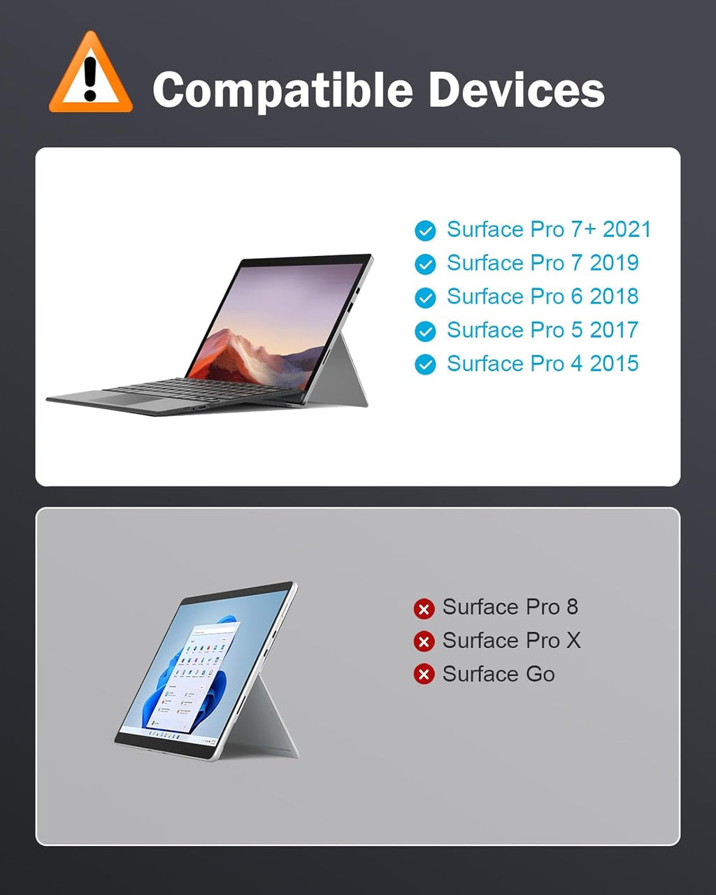 MoKo Type Cover Fit Microsoft Surface Pro 7 Plus/Pro 7/ Pro 6/ Pro 5/Pro 4/3, Ultra-Slim Wireless Bluetooth Tablet Keyboard with Trackpad, 7-Color LED Backlit, Built-in Rechargeable Battery, Indigo