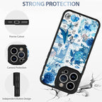 AIGOMARA Case for iPhone 15 Pro [Compatible with MagSafe] Blue Turtle Shell Ocean Collage Pattern Design for Women Girls Men Soft TPU Bumper Hack PC Back Shockproof Protective Slim Magnetic Cover