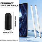 20Pcs Replacement Tips Silicone Rubber Touch Screen Pens Tips for Touch Pen (9 * 20mm)