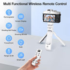 AODELAN for Sony Camera Tripod with Rechargeable Wireless Shutter Release,Shooting Grip Remote Control Handle for ZV-E10,ZV-1F,ZV-1,A7C,A7III,A7R IV,A6100,A6400,A6700,FX30,A9 II,DSC-RX0 II(White)