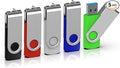 TOPESEL 5 Pack 64GB USB 3.0 Flash Drive Memory Stick Thumb Drives (5 Mixed Colors: Black Blue Green Red Silver)