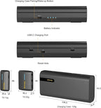 7RYMS iRay DW40 Wireless Lavalier Microphone with Four Transmitters One Charging Case Support AI Denoise, 48kHz/24bit Recording for Video Vlog, Interview, Live Streaming, Podcasting-Black