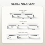 AMERIERGO Dual Monitor Stand Riser- 3 Shelf Screen Stand with Adjustable Length and Angle, 2 Extra Functional Slot Desktop Organizer Stand for PC, Computer, Laptop (White)