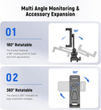 Neewer Metal Phone Tripod Mount with Cold Shoe Mount NATO Clamp Compatible with DJI RS4 RS3 Pro RS2 RSC2 Gimbal Stabilizer, 180° Tilt Phone Clip Holder Compatible with iPhone 15 Pro Camera Cage, GA010