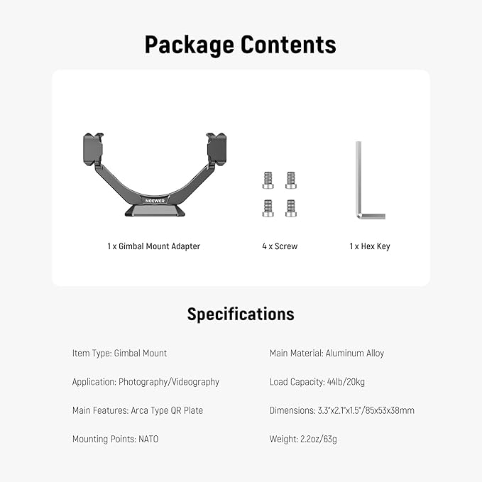 NEEWER Mount Adapter for RS3 Pro & RS4 Pro, Arca Type Quick Release Plate with NATO Rail Compatible with SmallRig Shoulder Rig V Mount Battery DJI RS 3 PRO RS 4 PRO Gimbal Stabilizer, GA030P
