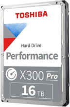 Toshiba X300 PRO 16TB High Workload Performance for Creative Professionals 3.5-Inch Internal Hard Drive – Up to 300 TB/Year Workload Rate CMR SATA 6 GB/s 7200 RPM 512 MB Cache - HDWR51GXZSTB
