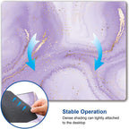 Mouse Pad, Purple Marble Design Mouse Pad, Washable Square Cloth Mousepad for Gaming Office Laptop, Non-Slip Rubber Base Computer Mouse Pads for Wireless Mouse, Cute Mouse Pads for Desk