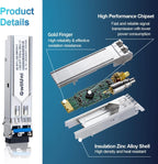 10Pcs 1.25G Single Mode SFP Fiber Module Network Transceiver, LX SM 1310nm 20km, Duplex LC Interface for Switch, Router, Firewall, Network Card, Media Converter etc