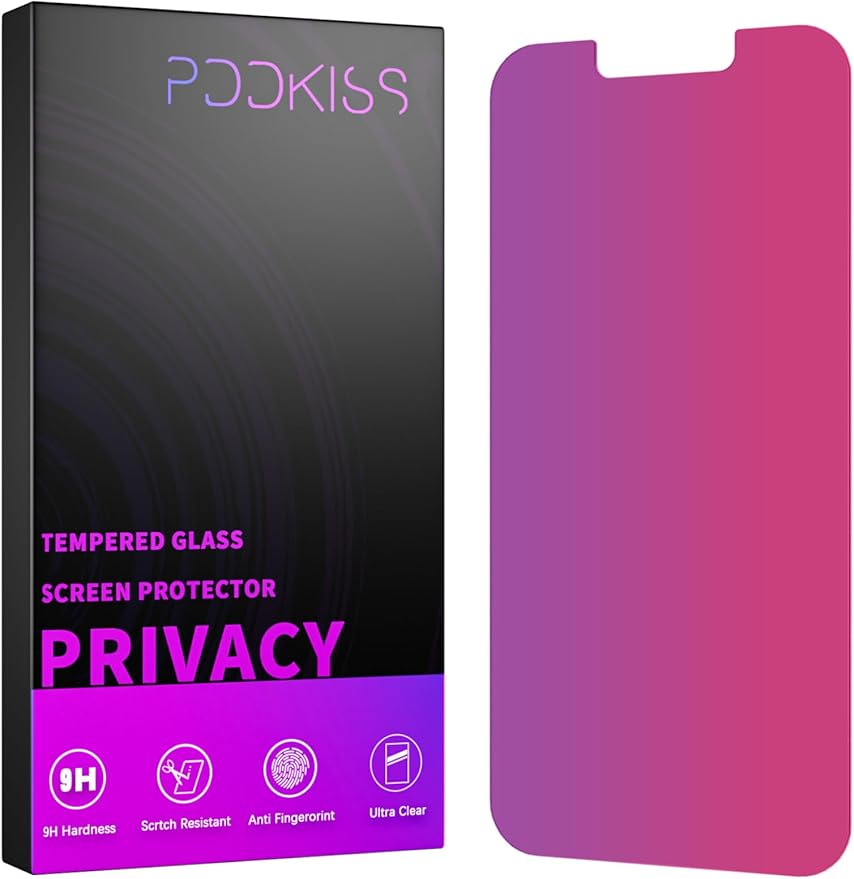 Compatible for iPhone 12 Pro Max Privacy Screen Protector Tempered Glass 6.7 Inch, Pink Gradient Anti Spy Anti Blue Light HD Easy Installation