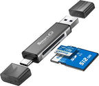 SmartQ C350 USB C sd card reader and USB 3.0 Super Speed Memory Card adapter for MicroSDXC and SDHC Card, SD, SDXC, SDHC, SD Cards, Works for Windows, Mac OS X, Android Devices, OTG Adapter