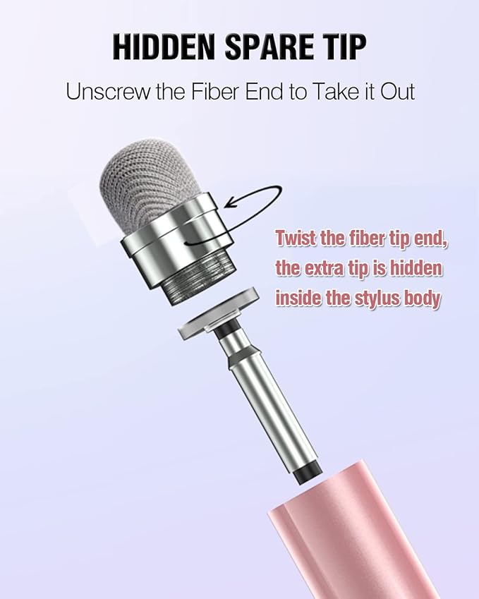 Stylus Pens for Touch Screens, 2 in 1 High Precision Universal Stylus Pen for iPad Compatible with Apple, iPhone, iPad, Android, Microsoft Tablets, Phones, 3 Pack-Blue, Pink, Purple