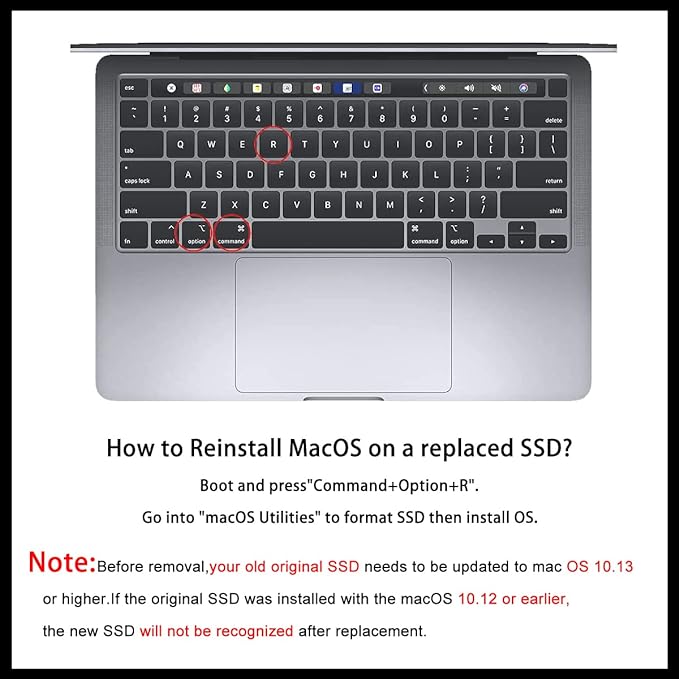 Dogfish 2TB SSD for MacBook Pro A1708, NVMe PCIe M.2 Internal Solid State Drive Upgrade for MacBook Pro Retina A1708 (2016-2017)