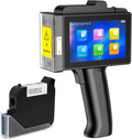 TIJ800P Handheld Inkjet Printer 1 inch Portable Handheld Printer Gun 5 Inch Screen Quick Drying Inkjet Coding Machine for Batch Number/Date/Barcode/QR Code/Logo etc