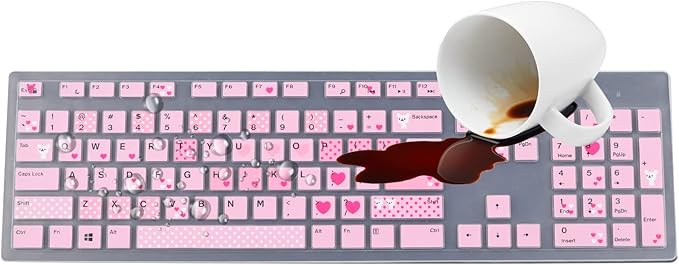 Keyboard Cover Skin for Dell KM636 KB216 KB216t KB216d KB216p Wired & Wireless Keyboard, Dell Optiplex 5250 3050 3240 5460 7450 7050, Dell Inspiron Desktop 24" 27" 5400 5490 7700 7790 3475 3670 3477