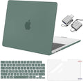 MOSISO Compatible with MacBook Air 13 inch Case 2025 2024 2023 2022 M4 A3240 M3 A3113 M2 A2681, Plastic Hard Shell&Keyboard Cover&Screen Film&Type C for MacBook Air 13.6 inch Case, Emerald Green
