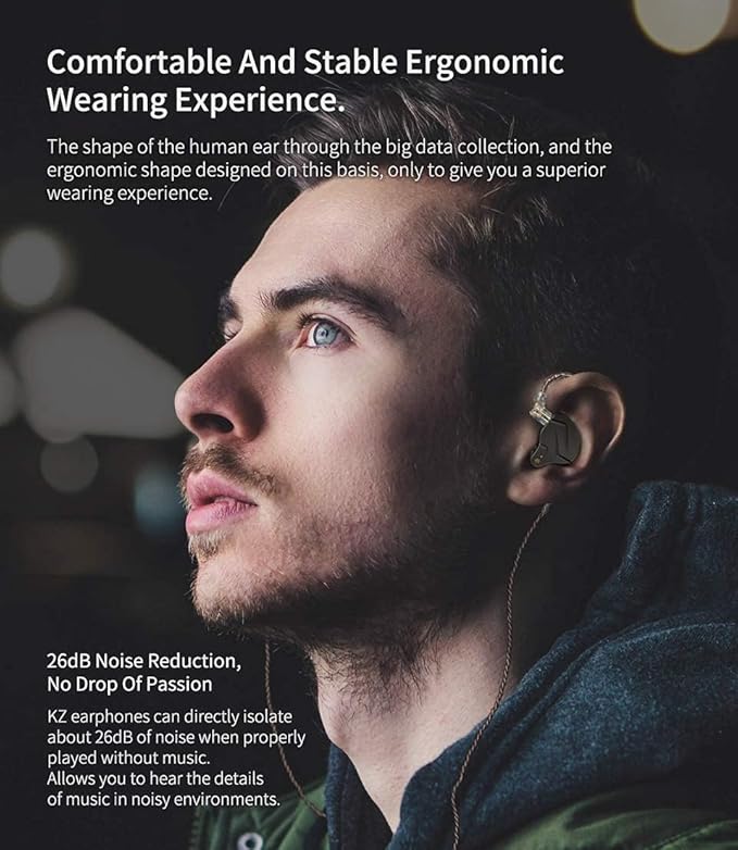 KZ ZSN Pro Dual Drivers 1BA 1DD in Ear Earphones HiFi Power Bass Earbuds Headphones High Clarity Sound Wired Earphones with Detachable Cable for Audiophile Musician