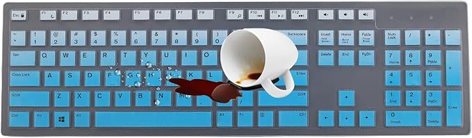 Keyboard Cover Skin for Dell KM636 KB216 KB216t KB216d KB216p Wired & Wireless Keyboard, Dell Optiplex 5250 3050 3240 5460 7450 7050, Dell Inspiron Desktop 24" 27" 5400 5490 7700 7790 3475 3670 3477