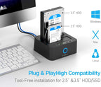 ineo USB 3.1 Gen1 to SATA 2.5" or 3.5 inch SSD/HDD Docking Station (Clone Docking)